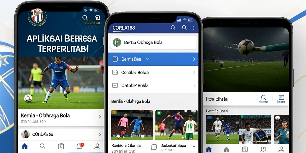 Tampilan antarmuka aplikasi berita olahraga CORLA188 yang menarik.