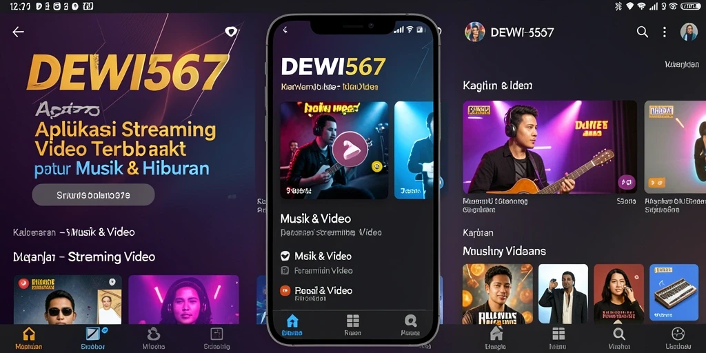 Antarmuka user-friendly DEWI567 untuk streaming video musik.