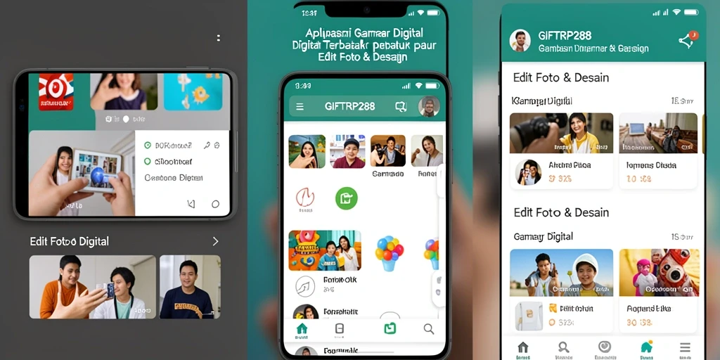 Tampilan antarmuka aplikasi Gambar Digital GIFTRP288 yang menarik dan intuitif.