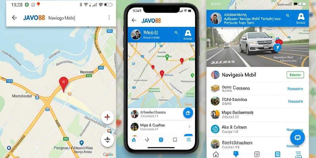 Antarmuka aplikasi JAVO88 yang mudah digunakan untuk navigasi mobil.