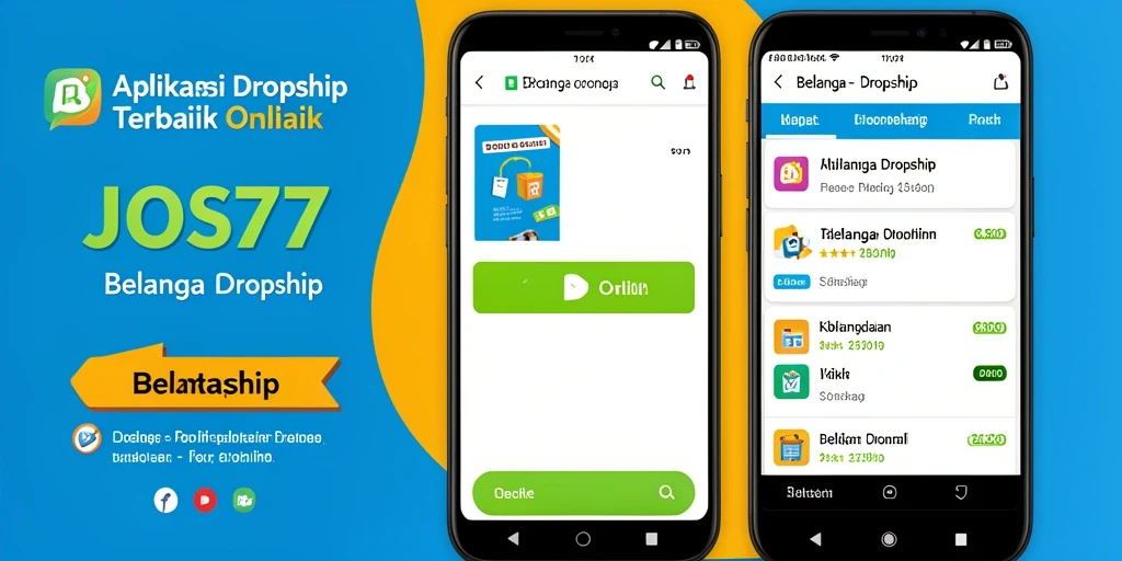Antarmuka pengguna aplikasi JOS77 dengan fitur dropship yang lengkap.