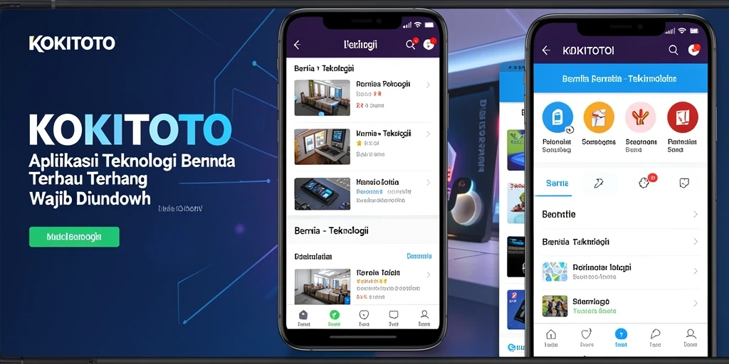Tampilan antarmuka aplikasi KOKITOTO yang modern dan user-friendly.