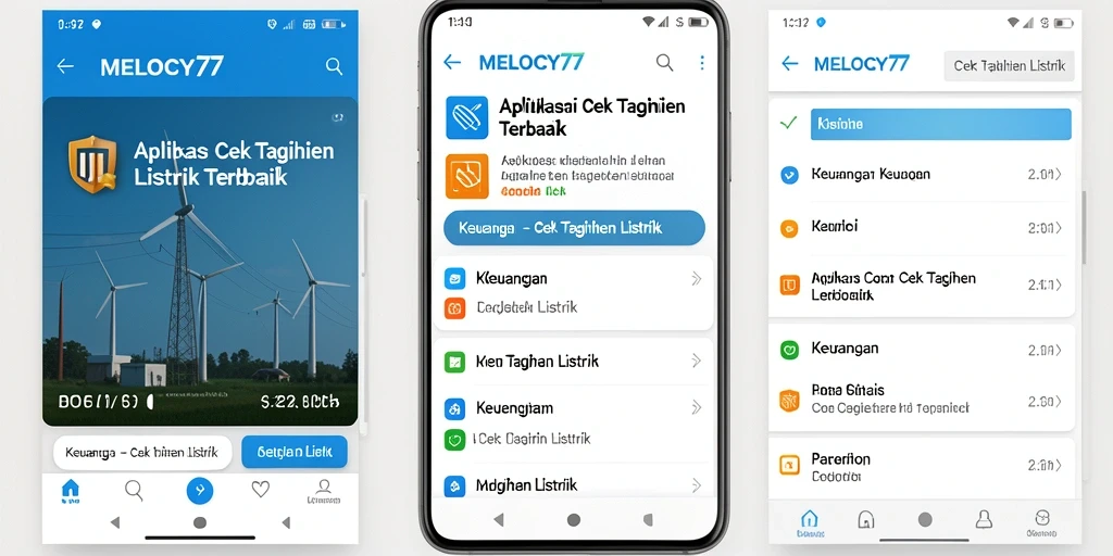 Antarmuka MELODY77 untuk cek tagihan listrik yang intuitif.