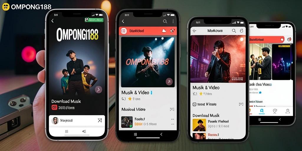 Tampilan antarmuka OMPONG188 yang sederhana dan fungsional untuk Download Musik.