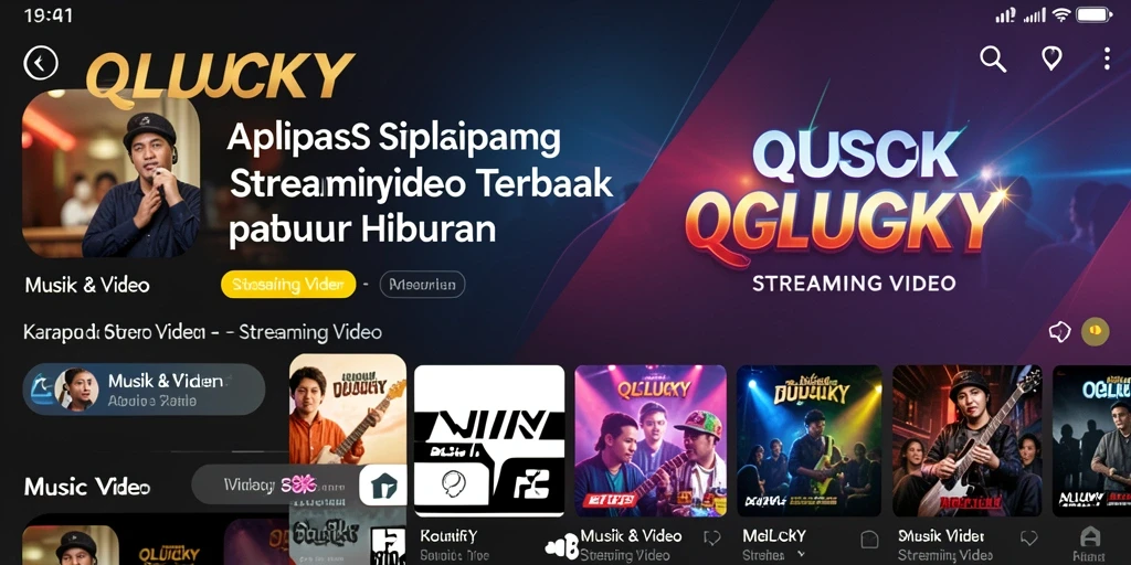 Antarmuka utama QGLUCKY menunjukkan daftar video Streaming Video yang menarik.