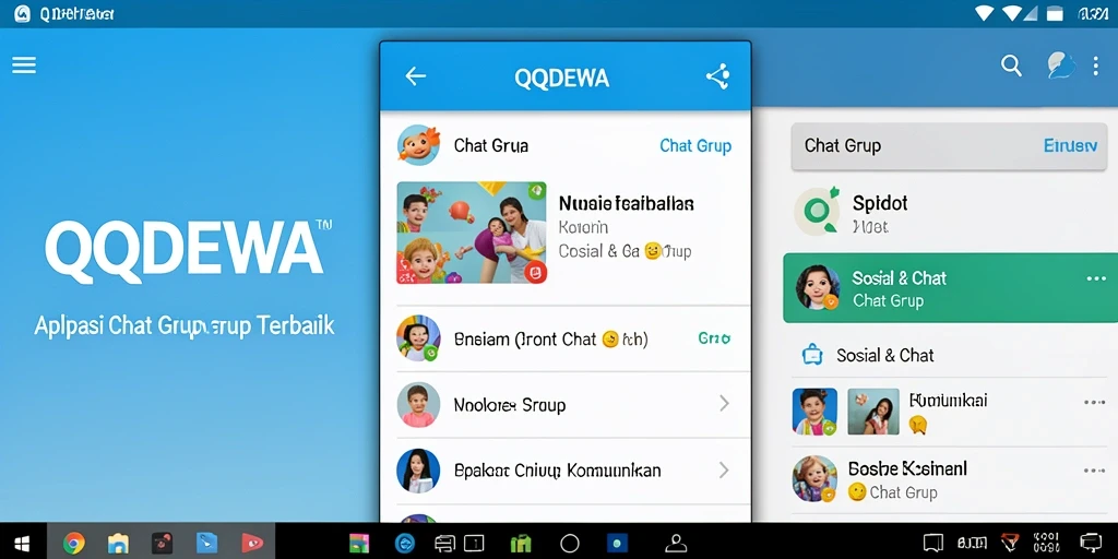 Tampilan antarmuka QQDEWA dengan fitur Chat Grup yang menarik.