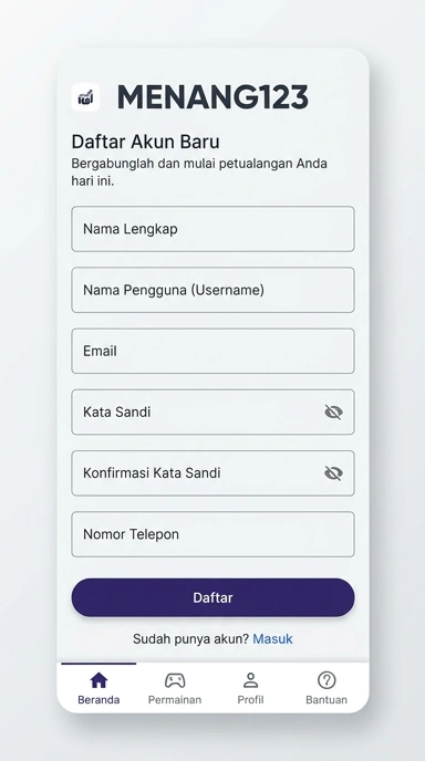 Buat Akun Baru Menang123 Dengan Mudah